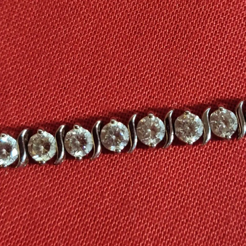 Sterling Silver CZ Tennis Bracelet - Picture 3 of 8